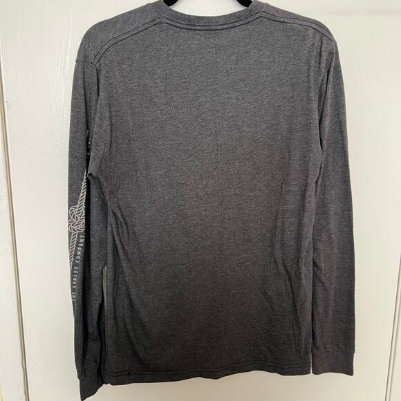 Hurley One & Only Logo Long Sleeve T-Shirt Charcoal Grey Cotton Blend Crewneck - Picture 7 of 8